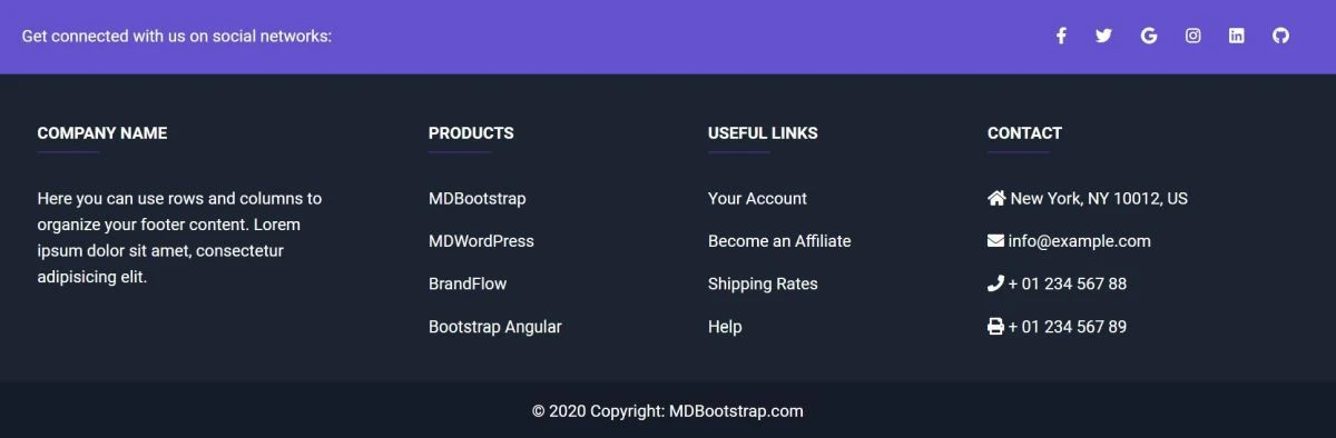 Bootstrap Footer image